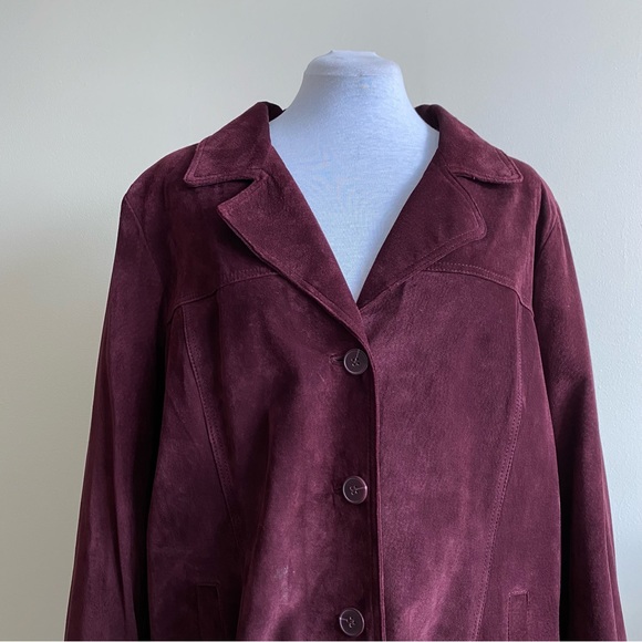vintage danier suede burgundy lightweight jacket - Picture 2 of 11